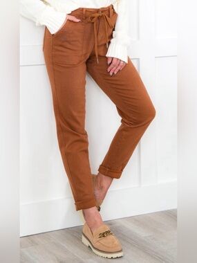 Judy Blue - Camel Denim Jean Jogger - Stretch - Tie waist - NEW NWT - SIZE 11
